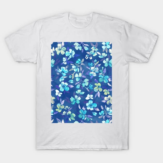 Grown Up Betty - blue watercolor floral T-Shirt by micklyn